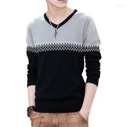 Men's Sweaters Fashion Brand Mens Pullover V Neck Slim Fit Jumpers Knitting Thick Warm Cotton Korean Style Casual Clothes 5XL