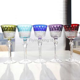 Crystal Wine Glasses Multicolor Champagne Flute Glass Cup Handmade Hand Carved Edo Kiriko Wedding Gift With Box 1PC HKD230809