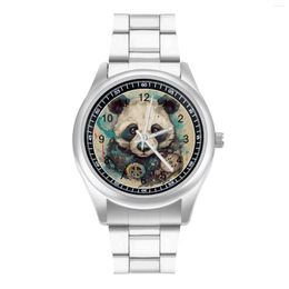 Wristwatches Panda Quartz Watch Realism Cartoon Steel Po Wrist Female Home Unusual Wholesale Wristwatch