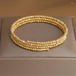 Bangle 2023 Design Multilayer Irregular Beads Open Bangles&bracelets For Women Fashion Brand Jewelry Delicate Bangles