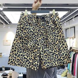 Men's Shorts Kapital 2024 Summer Fashion Drawstring Leopard Pattern Male Short-trousers Casual Loose Sports Pants For Men