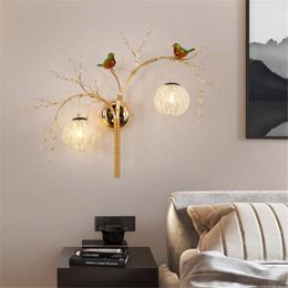 Wall Lamp Nordic Bird Nest Aluminum Art Deco For Dining Room Villa Living Corridor Led Sconce Light Romantic Kids Fixtures