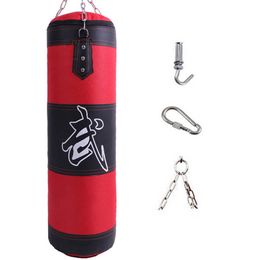 Sand Bag Punch Sandbag Durable Boxing Heavy Punch Bag With Metal Chain Hook Carabiner Fitness Training Hook Kick Fight Karate Taekwondo 230808