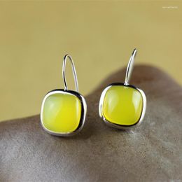 Dangle Earrings Simple Fashion Handmade Sterling Silver Lady S925 Topaz Jewelry With