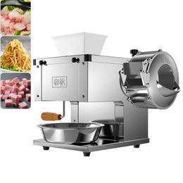 Automatic Meat Cutting Machine Electric Slicer Shredded Diced Mince Stainless Steel Vegetable Cutter Commercial