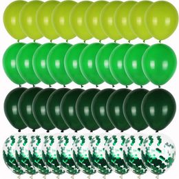 Party Decoration 40pcs Green Balloons Set Olive Balloon Metallic Confetti Ballon Jungle Safari Animal Birthday Decorations Kids Ai262D