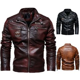 Men's Jackets Men's Autumn And Winter Men High Quality Fashion Coat Leather Jacket Motorcycle Style Casual Jackets Black Warm Overcoat 230808