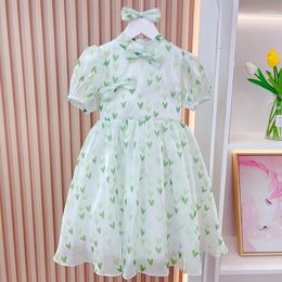 Ethnic Clothing Girls Princess Green Fairy Dress Wedding Party Prom Gown Vestidos Children Evening Formal Clothes