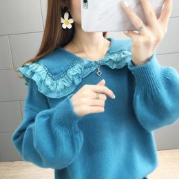 Women's Sweaters Woman Navy Sailor Collar Sweater Long Sleeve Jumpers Female Fashion Style Casual Vintage Knitwear Ladies Pullover Clothes