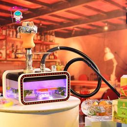 HAPPY SMOKING Tank Acrylic Hookah Shisha Set with Chicha Bowl Water Pipe Narguile Completo for Party Ktv Smoke Cachimba HKD230809