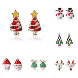 Stud Christmas Jewellery Women Earrings Tree Snowman Deer Santa Claus Diamonds Earring For Sale Ladies Fashion Drop Delivery Dho8Z