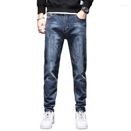 Men's Jeans 2023 Spring And Summer Black Simple Stretch Korean Version Trendy All-match Slim Feet Pants
