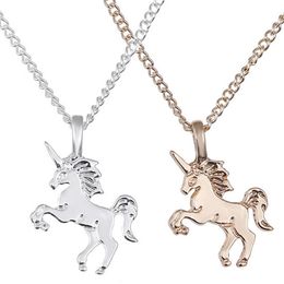 Cartoon Unicorn Necklaces Women Pendant Necklace Fashion Jewelry Girls XMAS Gift