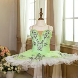 Stage Wear Selling Custom Size Colour Performance Dance Girls Adult Woman 7 Layers Pre-professional Light Green Ballet Tutu