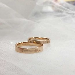 Designer's Brand exquisite classic three diamond couple ring rose gold inlaid r men and womens personality trend 5G3Q