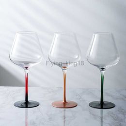 Black and Red Bow Tie Burgundy Wine Glass Pot Belly Home Kitchen Light Luxury Lead-free Crystal Colour Glass Wine Original Goblet HKD230809
