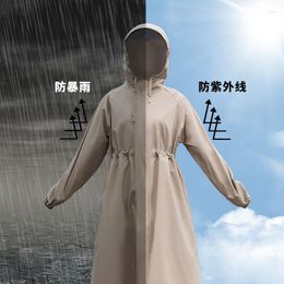 Women's Trench Coats Fashion Raincoat Windbreaker Female Autumn And Summer Wind Sun Protection Rain Ladies Long Models Coat Outdoor Light