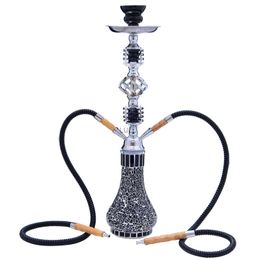 Shisha 21Hookah Luxury 2 Hose Hookah Complete Set with All Hookah Accessories Mosaic Glass Vase Bottle Body Narguile Completo HKD230809