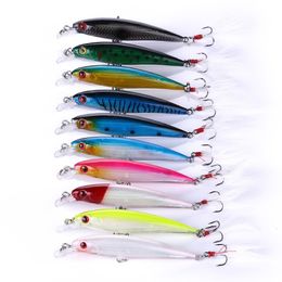 Baits Lures 100PCS Bass Pike Fishing Lure 7 2g 9cm Minnow Wobblers Hard Bait with Feather Hook Isca Artificial bait pesca Tackle 230809