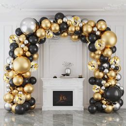 Other Event Party Supplies Black Gold Balloon Garland Arch Kit Confetti Latex Balloon Happy 30 40 50 Year Old Birthday Party Decoration 30th Anniversary 230809