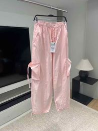 Women's Pants Capris Women Chic Fashion Light Pink Umbrella Pants Vintage High Elastic Waist Drawstring Female Pants Pantalones 230809