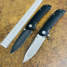 1Pcs R1701 Flipper Folding Knife DC53 Tanto Point Blade G10 Handle Outdoor Camping Hiking Ball Bearing Fast Open EDC Folder Knives