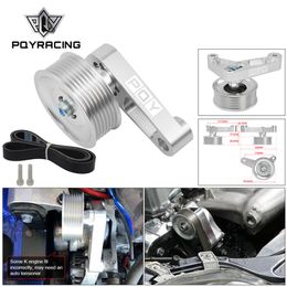 PQY - Adjustable EP3 Pulley Kit For Honda 8th 9th Civic All K20 & K24 Engines with Auto Tensioner Keep A C Installed CPY01 02235w