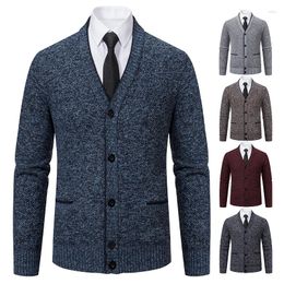 Men's Sweaters Knitted Cardigan Spring And Autumn Sweater Korean V-neck Slim Fitting Casual Trend Top Jacket Men