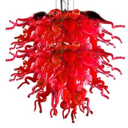 Modern Fancy Red Chandelier Lights for Living Room Craetive Sprial Ceiling Lamp Hanging Stairs Home Decoration Luxury