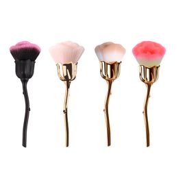 Rose Makeup Brush,Super Soft Flower Concealer Facial Powder Brushes,Blush Brush for Daily Makeup,Nail Art Dust Brush