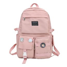 School Bags Large Travel Bag For Teenagers Schoolbag Female Fashion Harajuku Ulzzang Campus Junior High School Students Backpack 230809