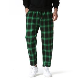 Men's Pants Fashion Plaid Joggers Pants Brand Japanese Streetwear Jogging Sweatpants Men Harajuku Casual Sports Trousers Men Clothing 230808