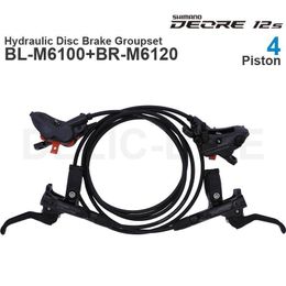 Bike Derailleurs SHIMANO DEORE M6100 M6120 Hydraulic Disc Brake Groupset with Lever and BRM6100 or Calliper assembled 230808