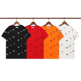 2023 t shirt summer new men women high street clothing Breathable Loose Letter Print Lovers Street Short Sleeve High Quality Clothes black white orange size s-xl