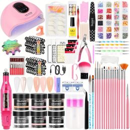Complete Acrylic Nail Kit with Electric Nail Drill, UV LED Nail Lamp, Polishing Tools & More - Perfect Starter Set for Beginners!