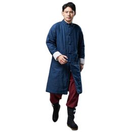 Men's ethnic clothing Cotton linen Top Chinese Tang Suit Traditional Clothing for men thick Hanfu Oriental outfit