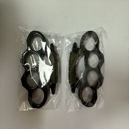 New ARIVAL Black alloy KNUCKLES DUSTER BUCKLE Male and Female Self-defense Four Finger Punches