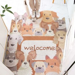Cartoon Floor Mat Carpet Entrance Door Mat Carpet Living Room Mat PVC Anti-slip Mat Freely Cutting Custom Hallway Home Doormat HKD230809