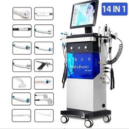 Directly effective 14 in1 Oxygen hydra machine Face Care Devices Diamond Peeling and Hydrofacials Water Jet Aqua Facial Hydra Dermabrasion Machine