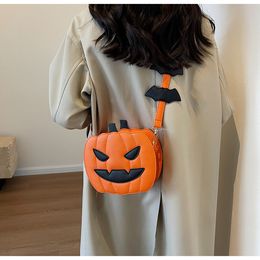 Halloween Pumpkin Shape Women's Shoulder Bag Gothic Girl's Purses and Handbags Cosplay Crossbody Bag Cartoon Messenger Bag Totes