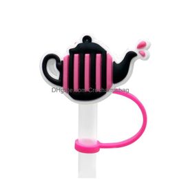Drinking Straws Alice In Wonderland St Topper Sports Drinks Sile Mould Accessories Er Charms Reusable Splash Proof Dust Plug Decorative 8Mm