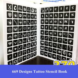 Other Permanent Makeup Supply 669 Designs Tattoo Stencils Book Butterfly Lips Cat Glitter Templates for Girls Kids Women Airbrush Henna Stencil 230808