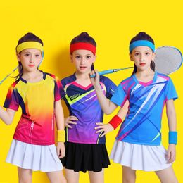 Other Sporting Goods sports Kids Badminton Suit Short sleeve shirts Girls table Tennis Shirt Skirt Ping Pong Clothes Child Volleyball Kits tshirt 230808