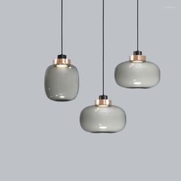 Pendant Lamps Nordic Designer Glass Bedroom Bedside Small Chandelier Minimalist Modern Restaurant Bar Study Creative Decorative