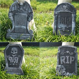 Other Event Party Supplies 1pc Foam Skeleton Halloween Decorations for Home Grave Bat Accessories Horror House Props Rip Tombstone 230808