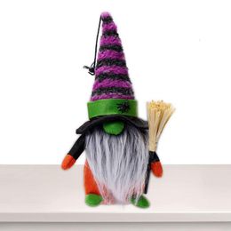 Decorative Objects Halloween Faceless Doll Creative Long Legs Dwarf Witch Hat Home Desktop Decoration Ornaments Plush Dolls 230809