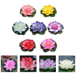 Decorative Flowers 7pcs Artificial Lotus Decors Pool Water Surface Fake