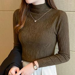 Women's Sweaters Sueters De Mujer Moda 2023 Autumn Winter Half High Collar White Sweater Women Long Sleeve Pullovers Knitted Top Female