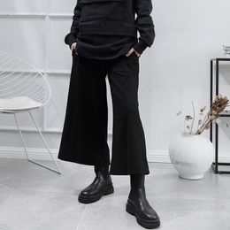 Women's Pants Casual Black Short Loose Wide Leg Skirt Large Art Dark Hip Hop Street Fashion Personalit