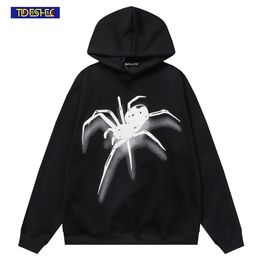 Mens Hoodies Sweatshirts Streetwear Harajuku Fashion Casual Loose Pullover Oversized Men Hoodie Y2K Hip Hop Spider Graphic Punk Gothic Hooded Sweatshirt 230808